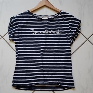 Bondelid‎ 💜 Maria Top Striped Shirt Logo Roll Slee